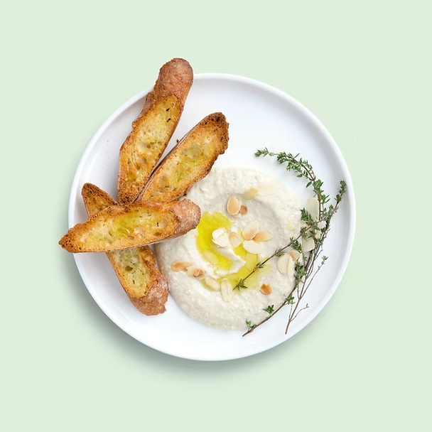 Sourdough bread with hummus, beetroot & whipped feta dips