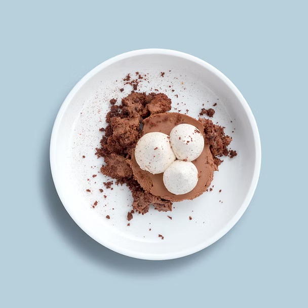 Signature delicate, yet rich chocolate mousse dessert